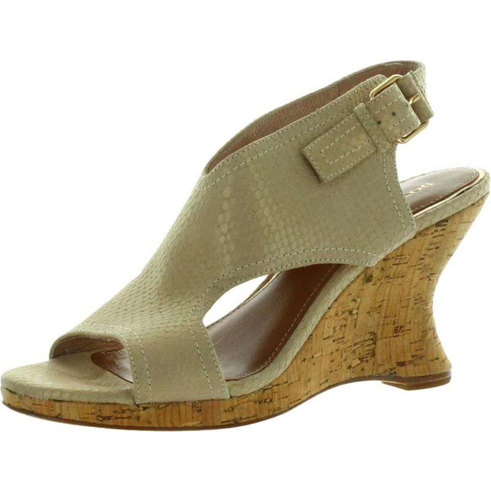 Donald J. Pliner Womens Tonims Beige Leather Metallic Ankle Strap Shoes Used